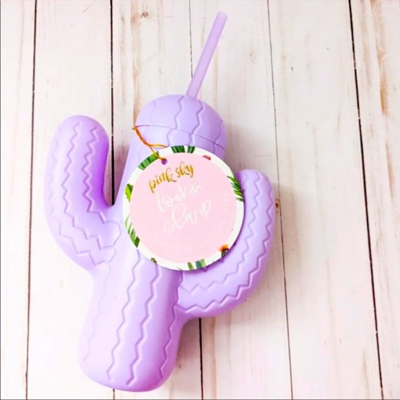 Pink Sky Purple Cactus Cup with Straw - Picture 2 of 3